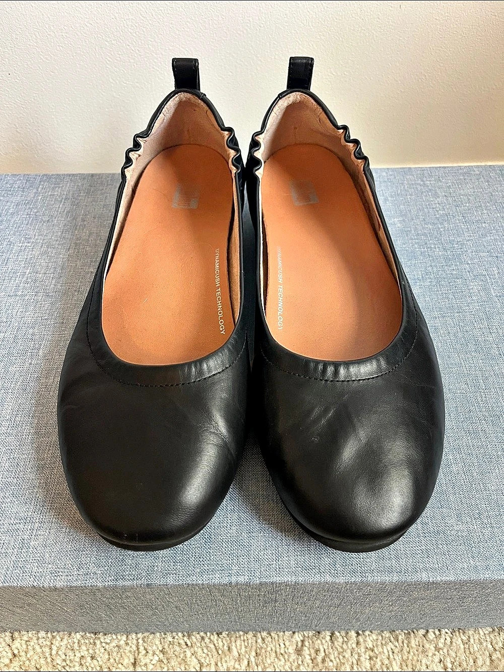 FitFlop Leather Allegro Leather Ballet Flats Black US 9
